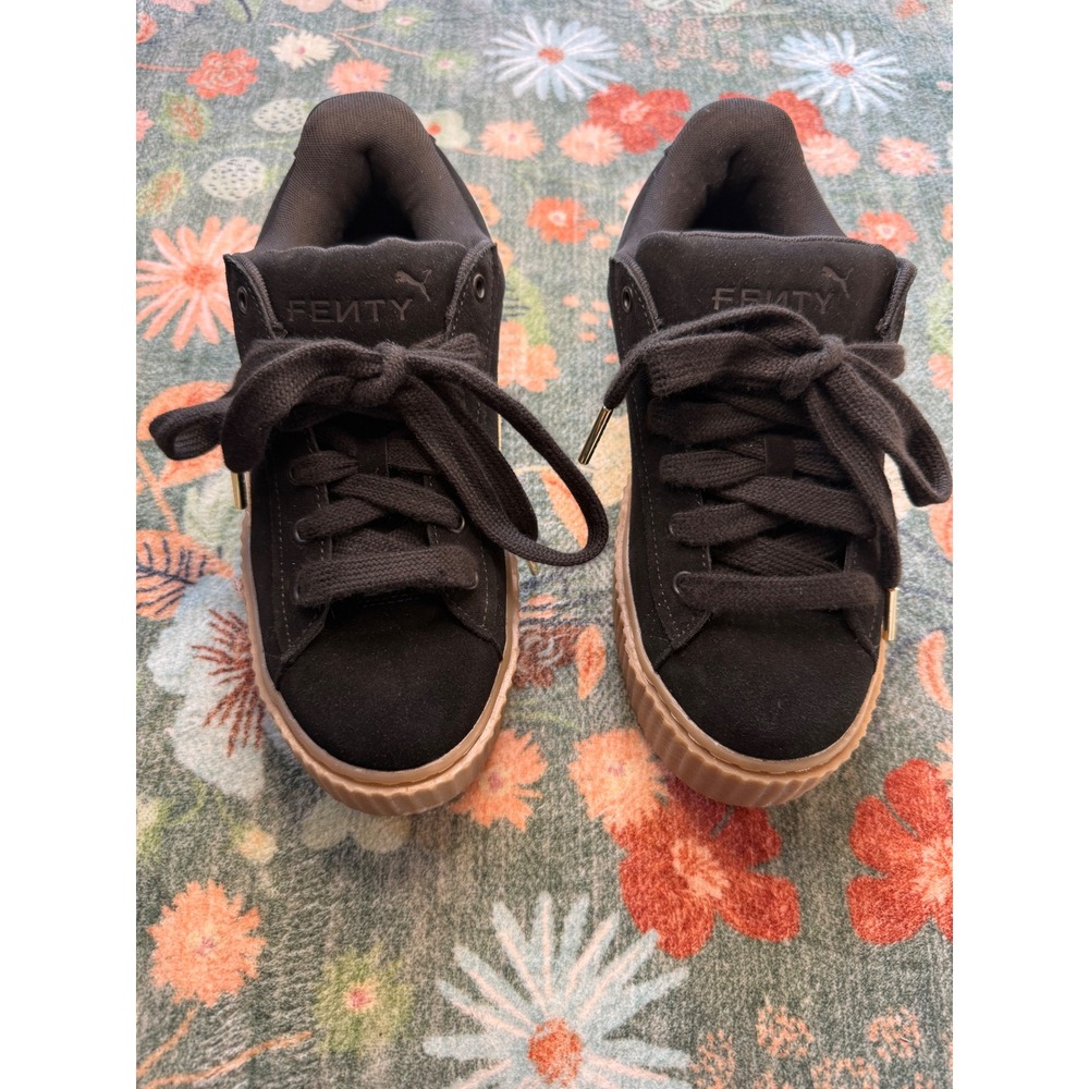 Puma Fenty Rihanna Creeper Phatty Black White Gum Suede Sneakers Sz‎ 10